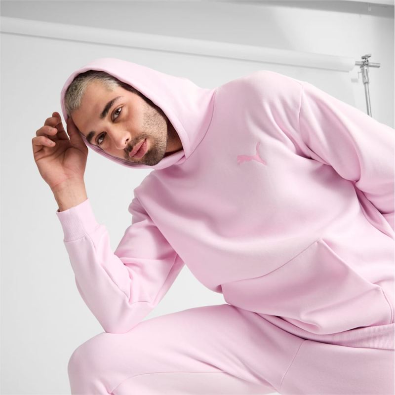 Puma | Men's Elevated Full Length Hoodie - Pearl Pink - Click Image to Close