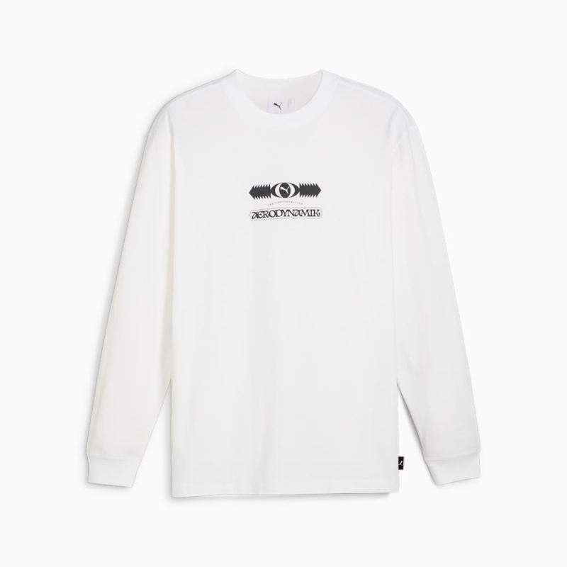 Puma | Men's GRAPHICS Aerodynamik Long Sleeve Tee - White