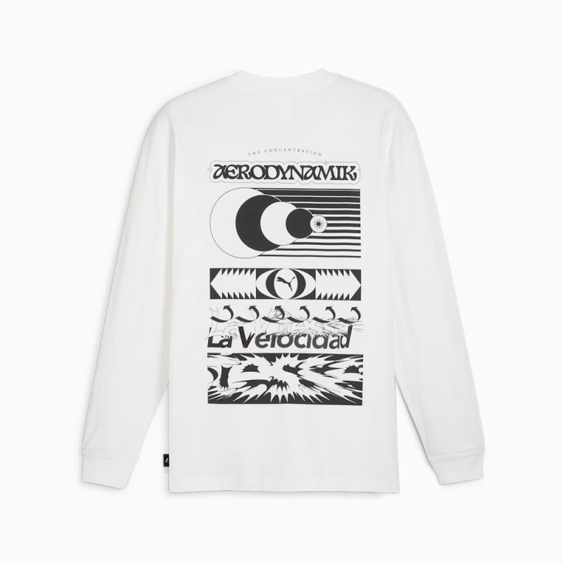 Puma | Men's GRAPHICS Aerodynamik Long Sleeve Tee - White