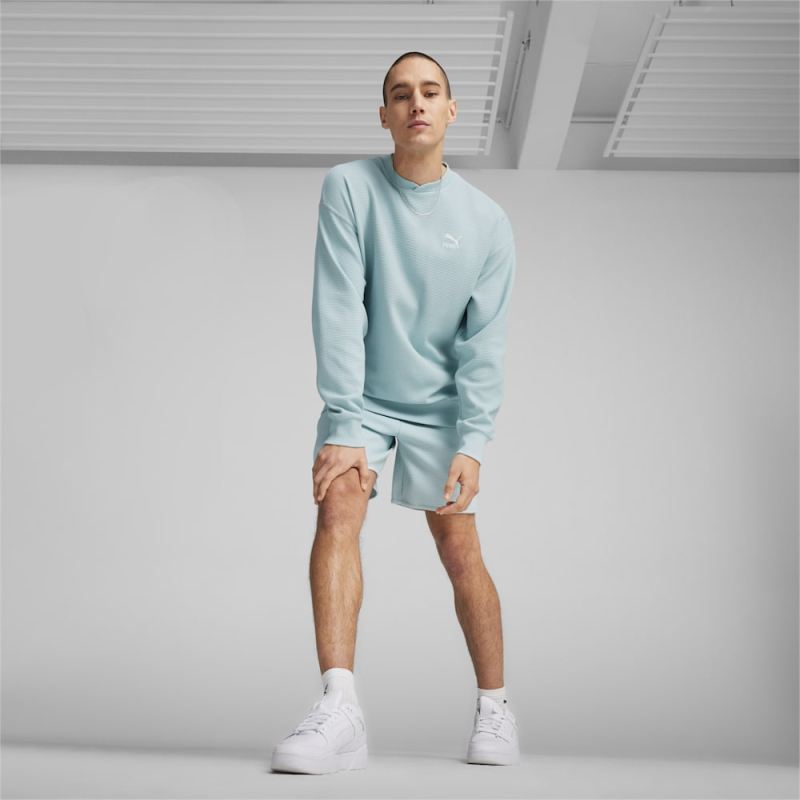 Puma | Men's CLASSICS Waffle Sweatshirt - Turquoise Surf