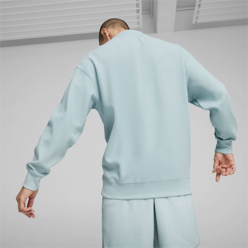 Puma | Men's CLASSICS Waffle Sweatshirt - Turquoise Surf