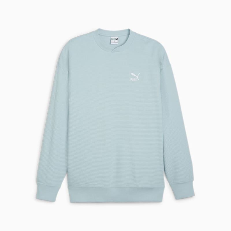 Puma | Men's CLASSICS Waffle Sweatshirt - Turquoise Surf