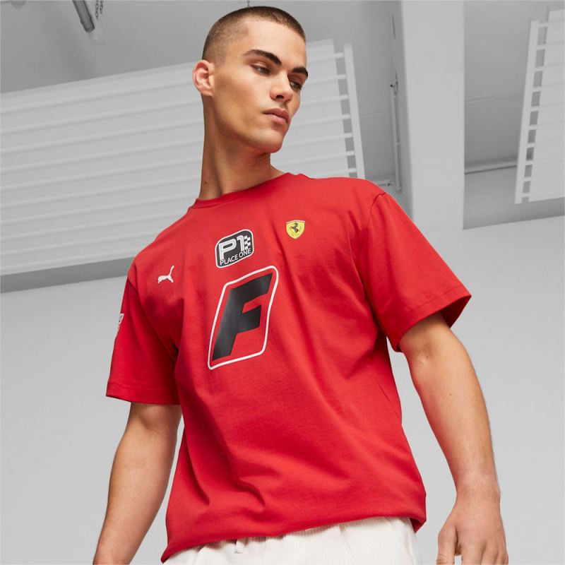 Puma | Men's Scuderia Ferrari Race Garage Crews Tee - Rosso Corsa