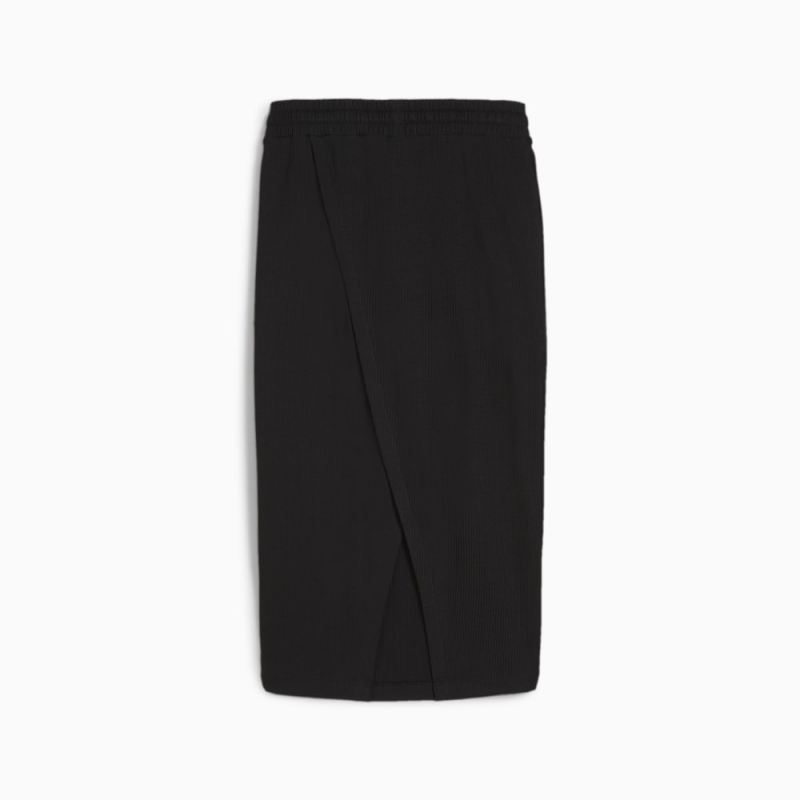 Puma | Women's CLASSICS Ribbed Midi Skirt - Black