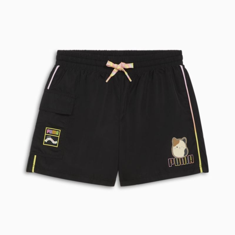 Puma | Girls Puma | Girls x SQUISHMALLOWS Little Kids Cam Cargo Shorts - BLACK