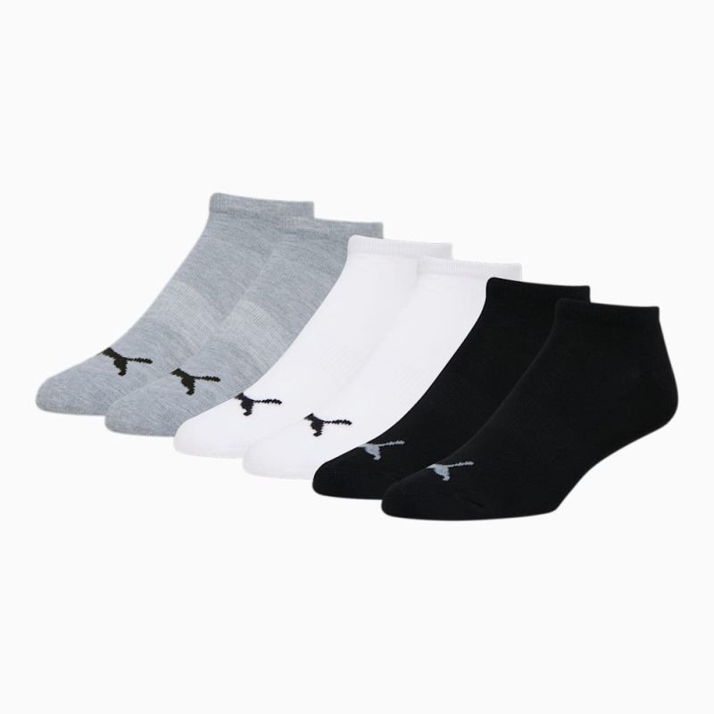 Puma | Men's Half-Terry Low Cut Socks (6 Pack) - GREY / BLACK