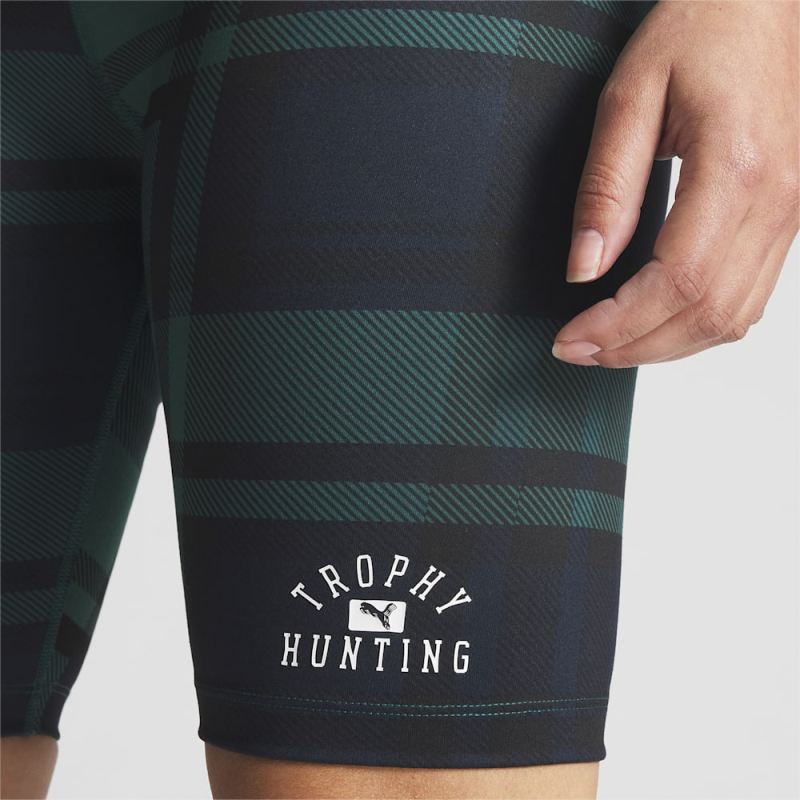 Puma | Women's x TROPHY HUNTING Basketball Biker Shorts - Malachite-AOP