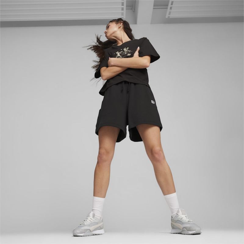 Puma | Women's DOWNTOWN High Waist Shorts - Black