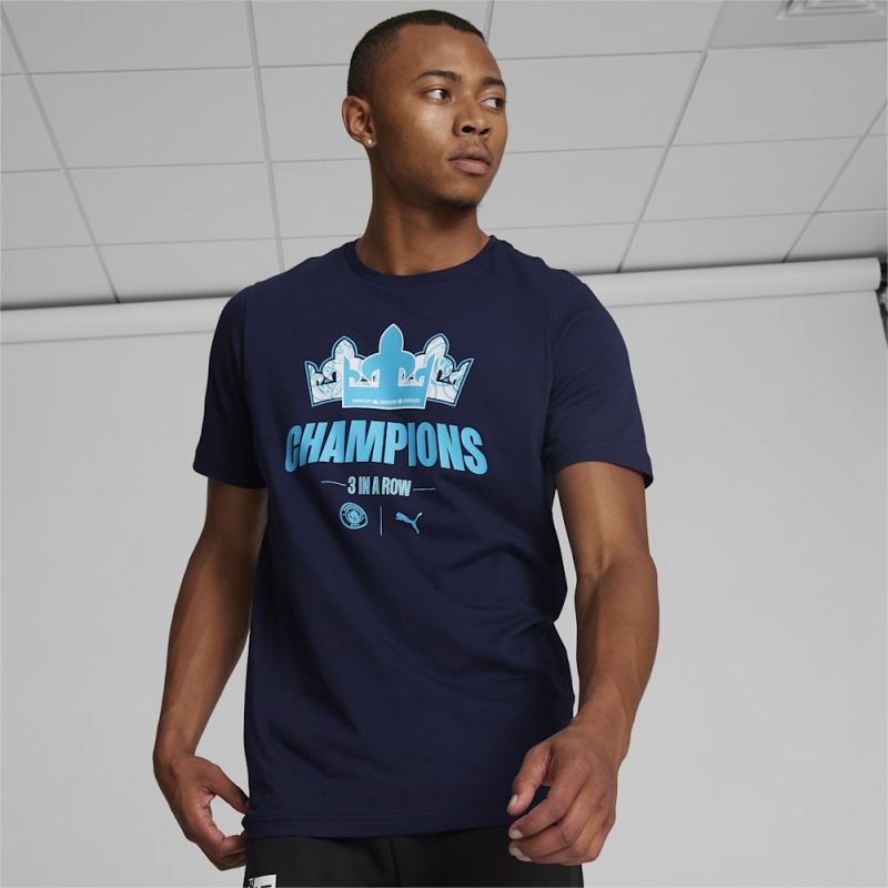 Puma | Men's Manchester City 22/23 League Champions Tee - Navy