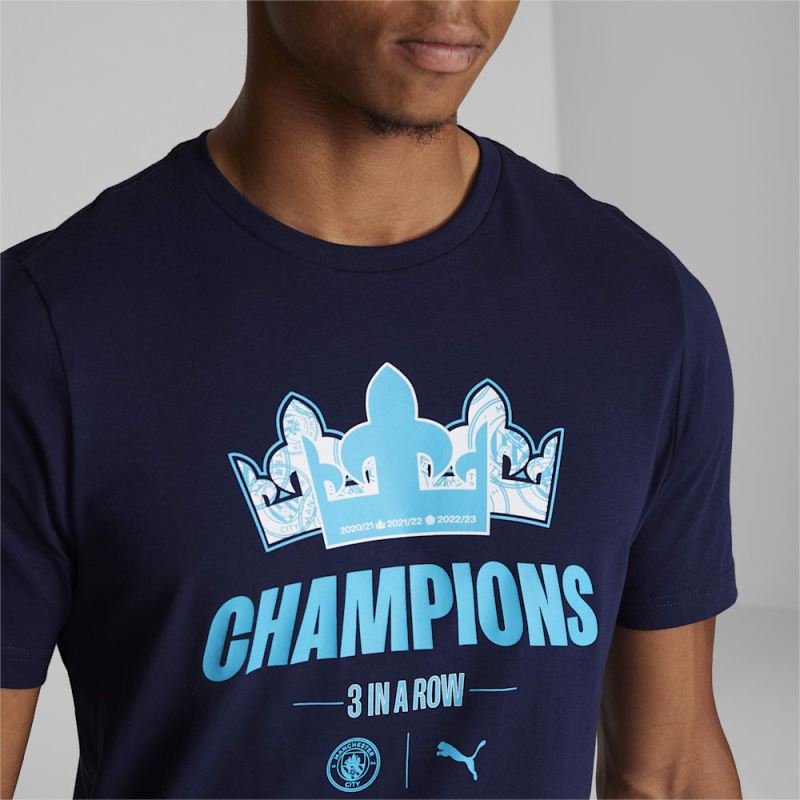 Puma | Men's Manchester City 22/23 League Champions Tee - Navy