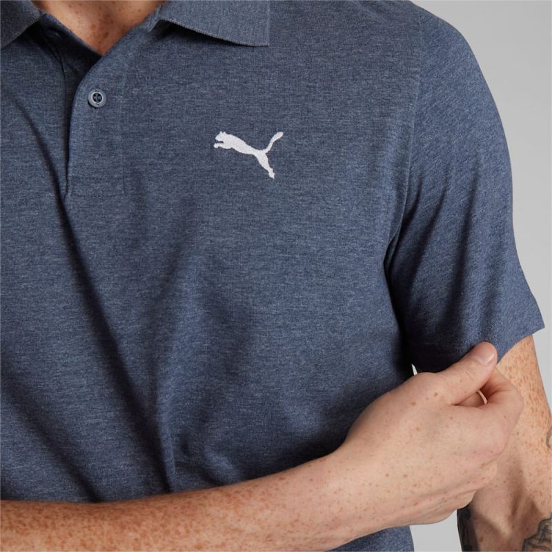 Puma | Men's ESS Heather Small Logo Polo - Navy Heather