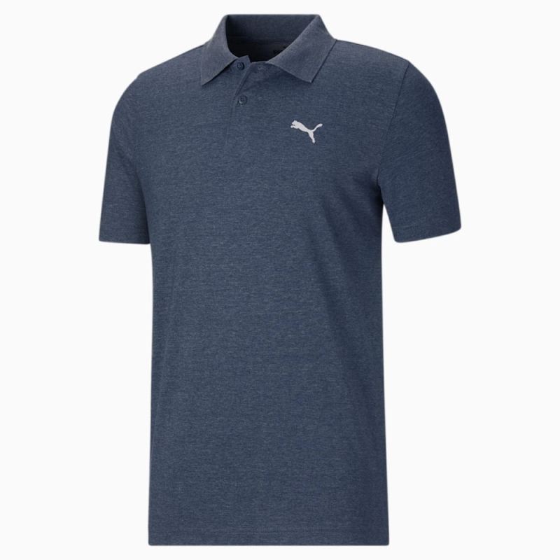 Puma | Men's ESS Heather Small Logo Polo - Navy Heather