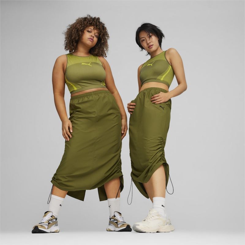 Puma | Women's DARE TO Crop Top - Olive Green - Click Image to Close