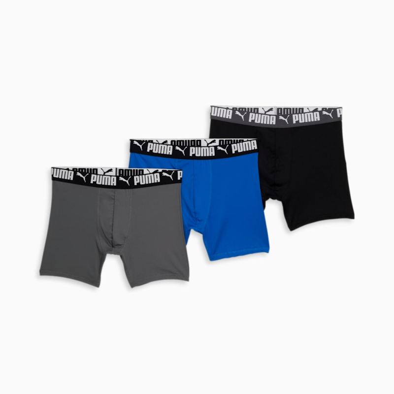 Puma | Men's Athletic Boxer Briefs (3 Pack) - BRIGHT BLUE