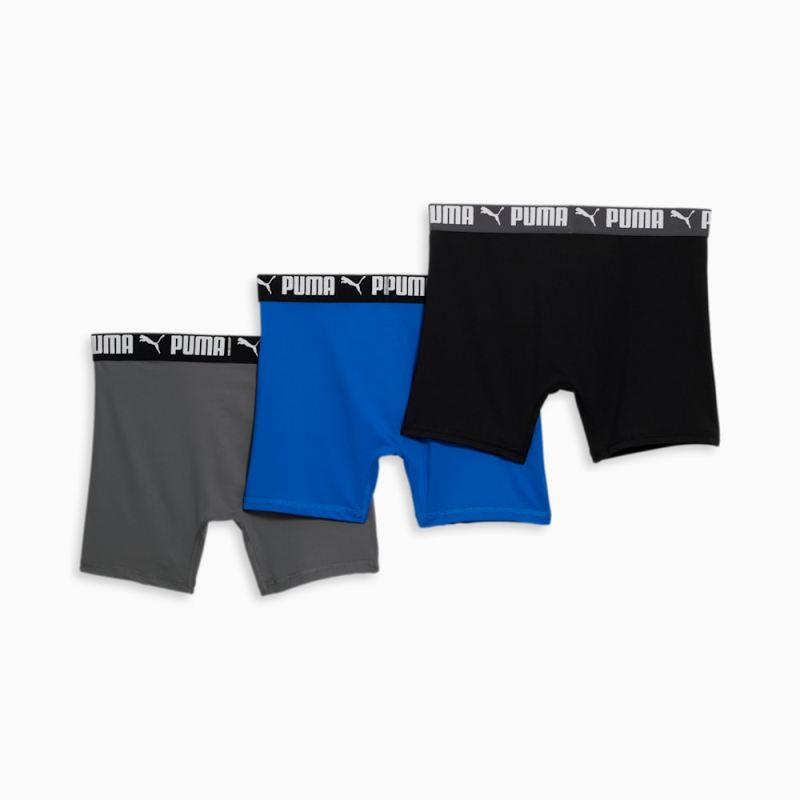 Puma | Men's Athletic Boxer Briefs (3 Pack) - BRIGHT BLUE