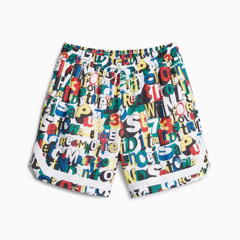 Puma | Men's Trash Talk Basketball Shorts - White-AOP