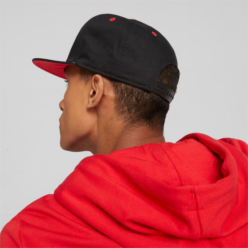 Puma | Men's AC Milan Flat Brim Cap - Black-For All Time Red