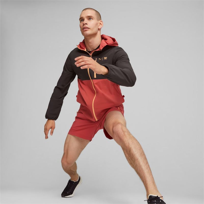 Puma | Men's x FIRST MILE Running Jacket - Black-Astro Red