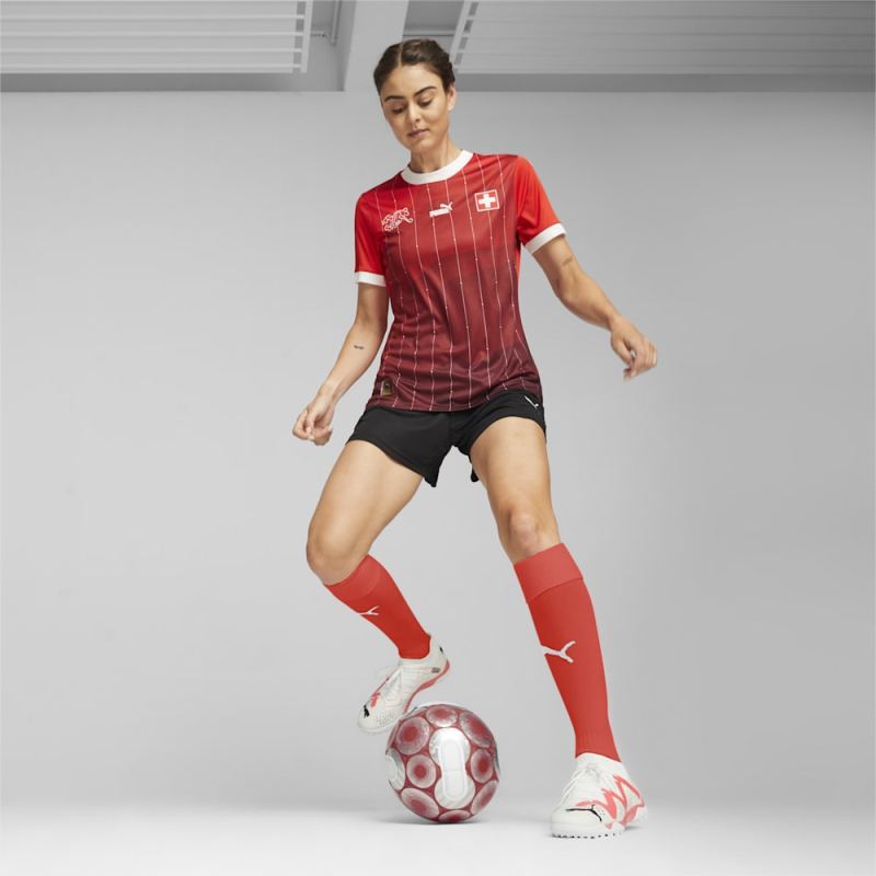 Puma | Women's Switzerland 23/24 World Cup Home Jersey - Red-White