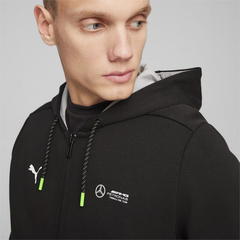 Puma | Men's Mercedes AMG-Petronas F1 Motorsport Hooded Sweat Jacket - Black