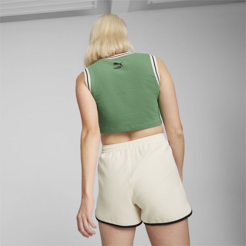 Puma | Women's For the Fanbase Puma | Women's TEAM Graphic Crop Top - Archive Green