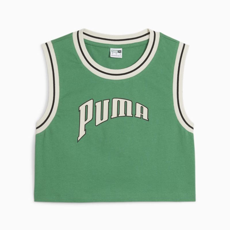 Puma | Women's For the Fanbase Puma | Women's TEAM Graphic Crop Top - Archive Green