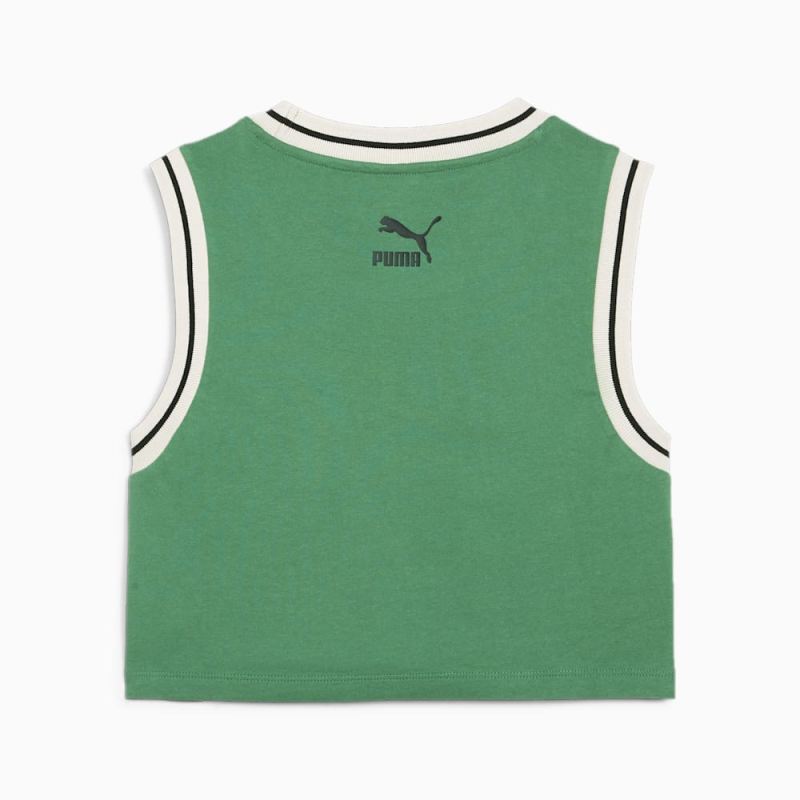 Puma | Women's For the Fanbase Puma | Women's TEAM Graphic Crop Top - Archive Green