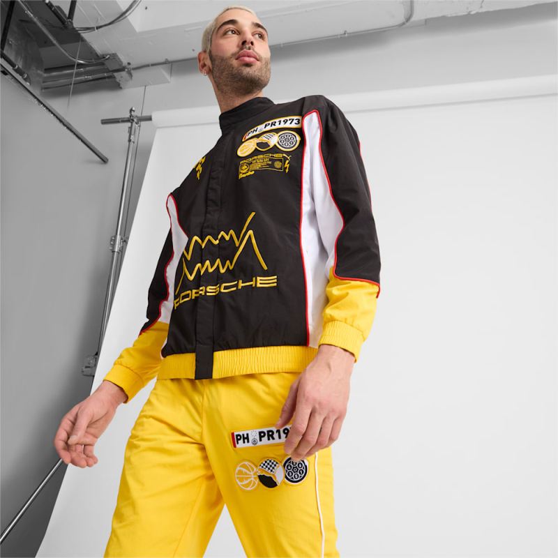 Puma | Men's x PORSCHE Basketball Jacket - Black-Sport Yellow-White