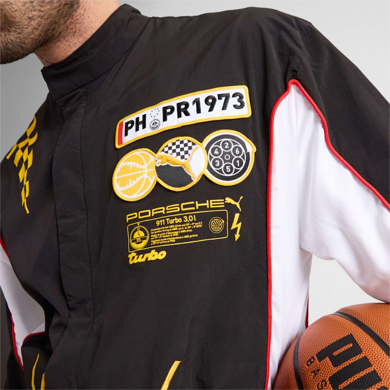 Puma | Men's x PORSCHE Basketball Jacket - Black-Sport Yellow-White