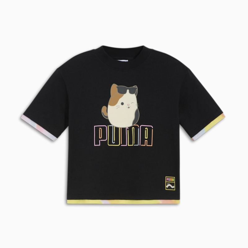 Puma | Girls Puma | Girls x SQUISHMALLOWS Little Kids Cam Tee - BLACK