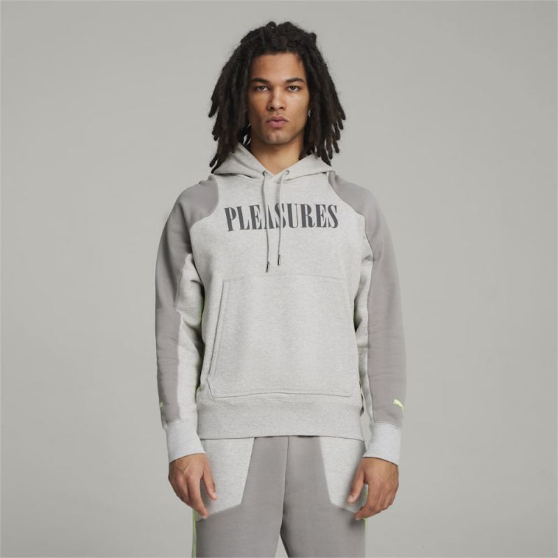 Puma | Men's x PLEASURES Hoodie - Light Gray Heather