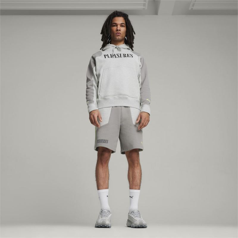 Puma | Men's x PLEASURES Hoodie - Light Gray Heather