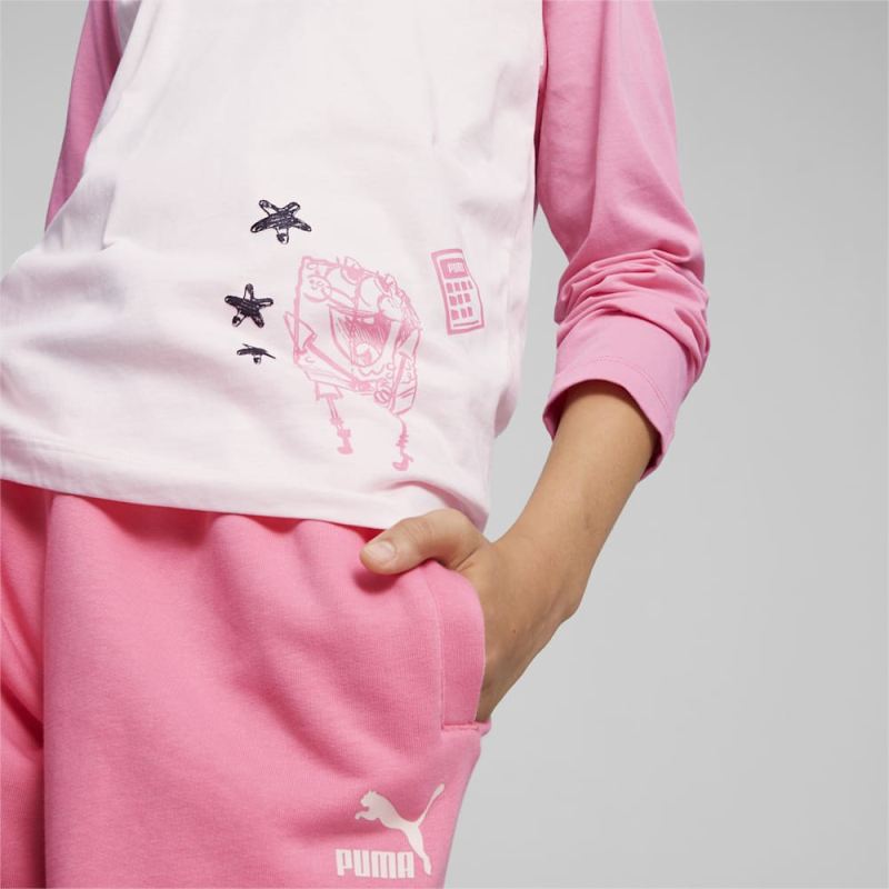 Puma | Boys Puma | Boys x SPONGEBOB SQUAREPANTS Kids Long Sleeve Tee - Frosty Pink