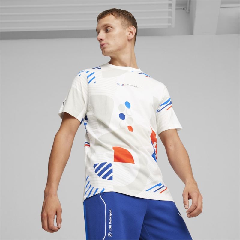 Puma | Men's BMW M Motorsport AOP Motorsports Tee - White-AOP