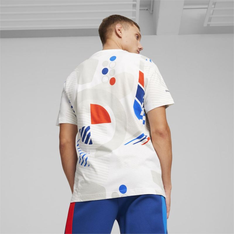 Puma | Men's BMW M Motorsport AOP Motorsports Tee - White-AOP