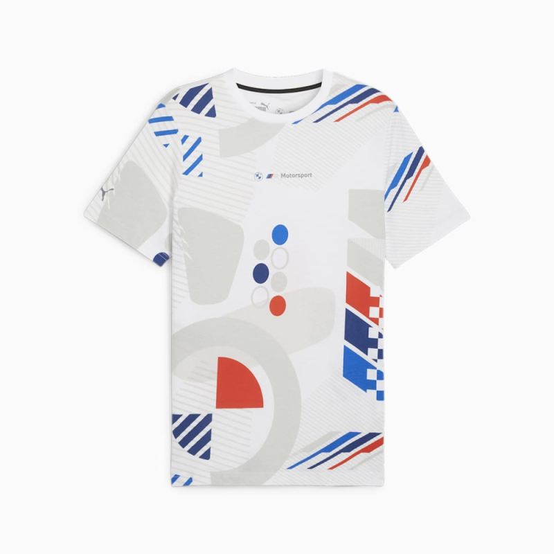 Puma | Men's BMW M Motorsport AOP Motorsports Tee - White-AOP