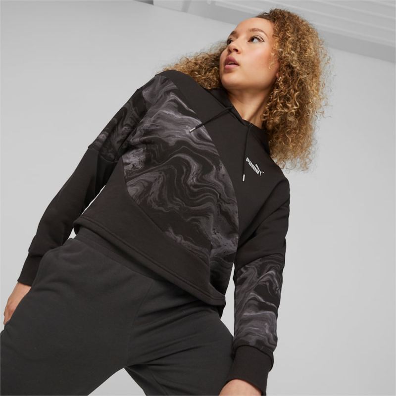 Puma | Women's POWER Marbleised Hoodie - Black