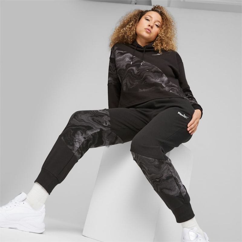 Puma | Women's POWER Marbleised Hoodie - Black