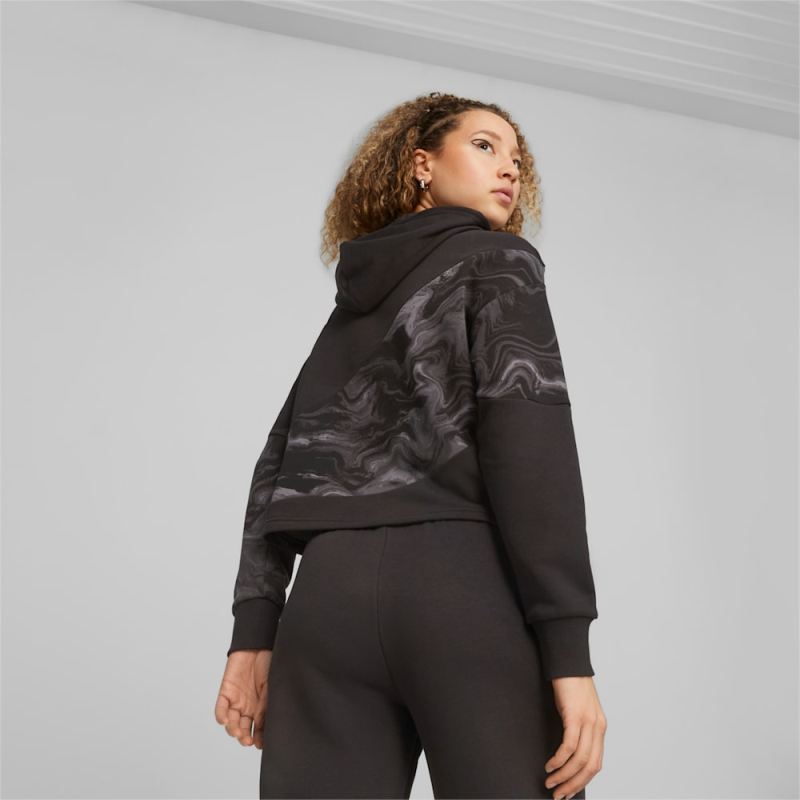 Puma | Women's POWER Marbleised Hoodie - Black