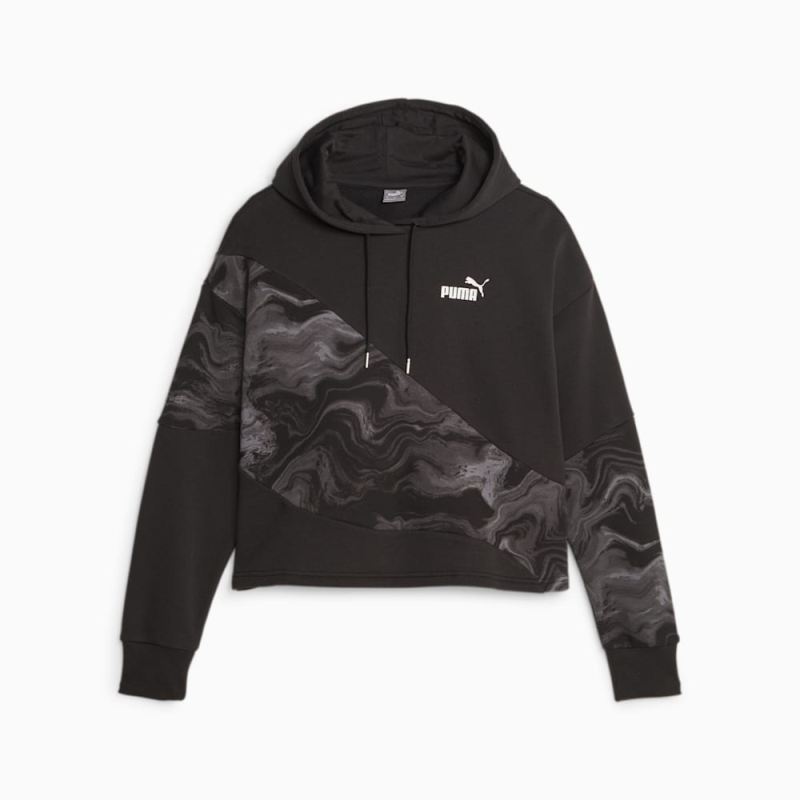 Puma | Women's POWER Marbleised Hoodie - Black