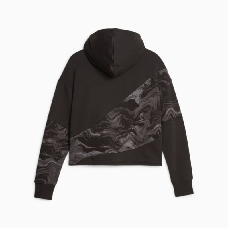 Puma | Women's POWER Marbleised Hoodie - Black