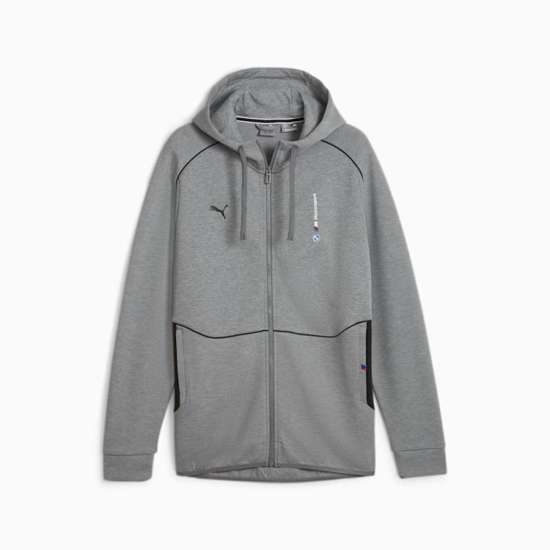 Puma | Men's BMW M Motorsport Hooded Motorsport Sweat Jacket - Medium Gray Heather