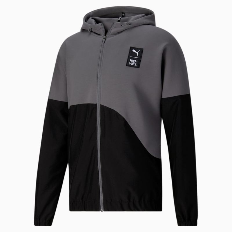 Puma | Men's x FIRST MILE Full-Zip Training Jacket - CASTLEROCK-Black