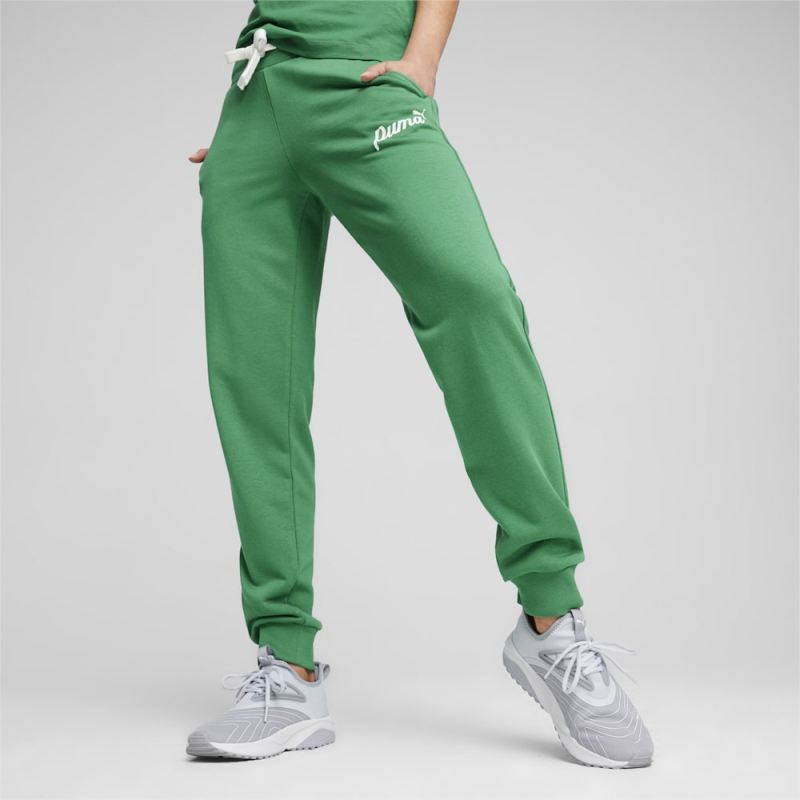 Puma | Women's ESS+ Script Sweatpants - Archive Green