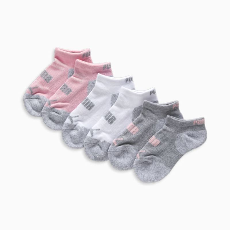 Puma | Girls Half-Terry Low-Cut Socks (3 Pack) - WHITE / GREY