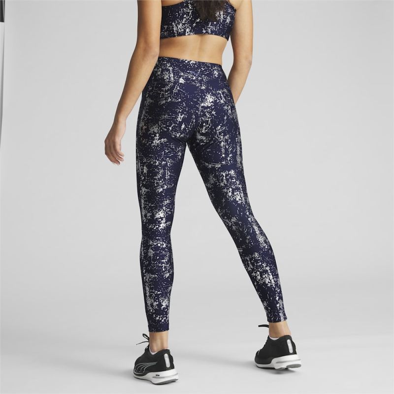 Puma | Women's Metallic Shine Leggings - Navy-Silver