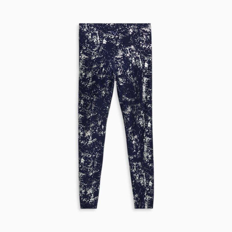 Puma | Women's Metallic Shine Leggings - Navy-Silver