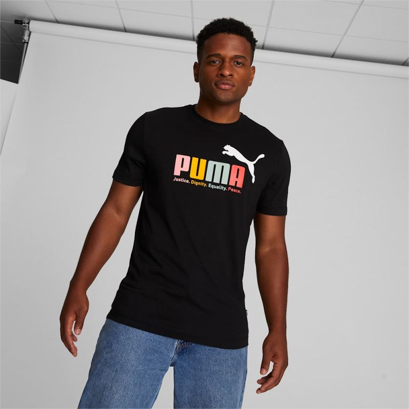 Puma | Men's Essentials+ Multicolor Tee - Black