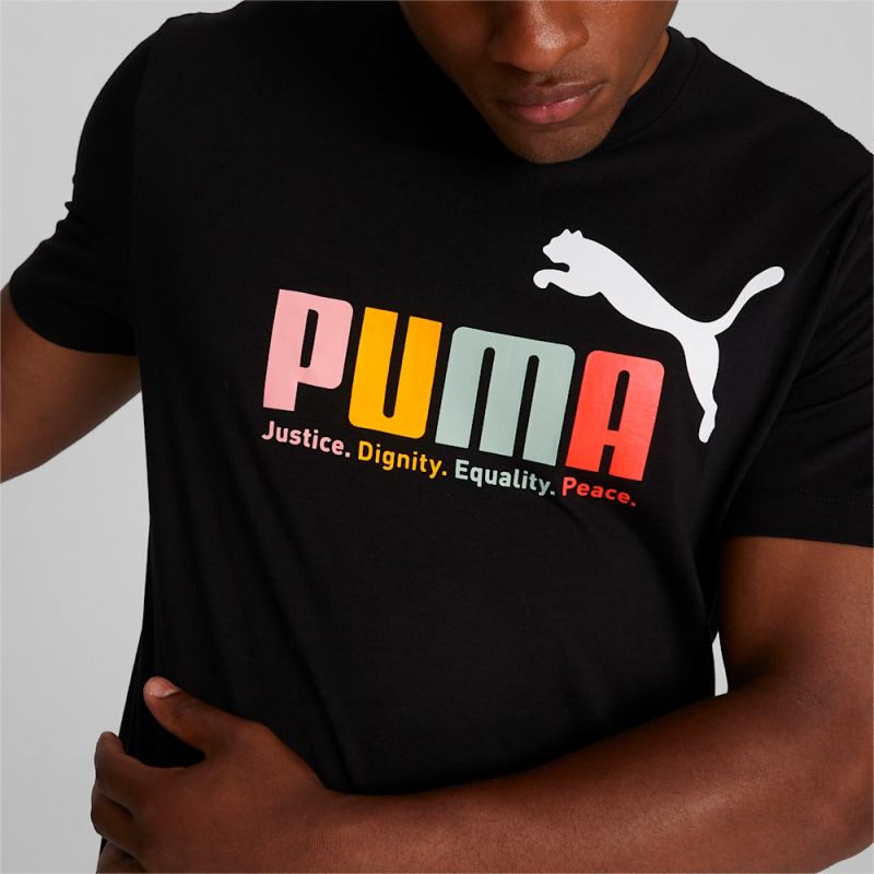 Puma | Men's Essentials+ Multicolor Tee - Black