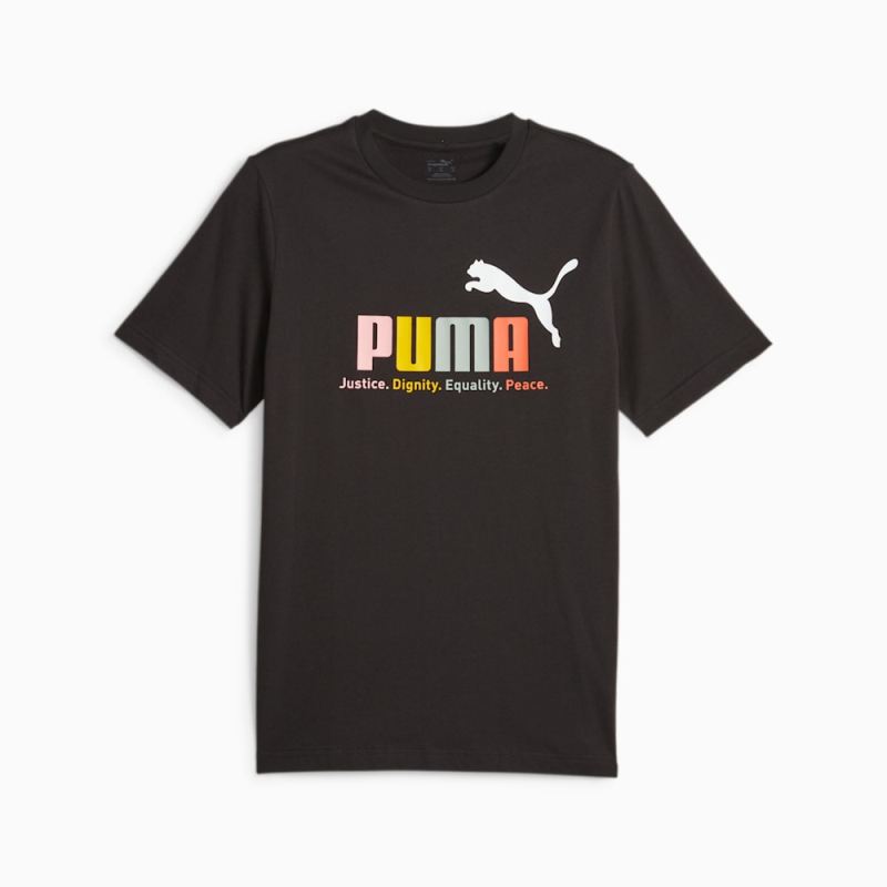 Puma | Men's Essentials+ Multicolor Tee - Black